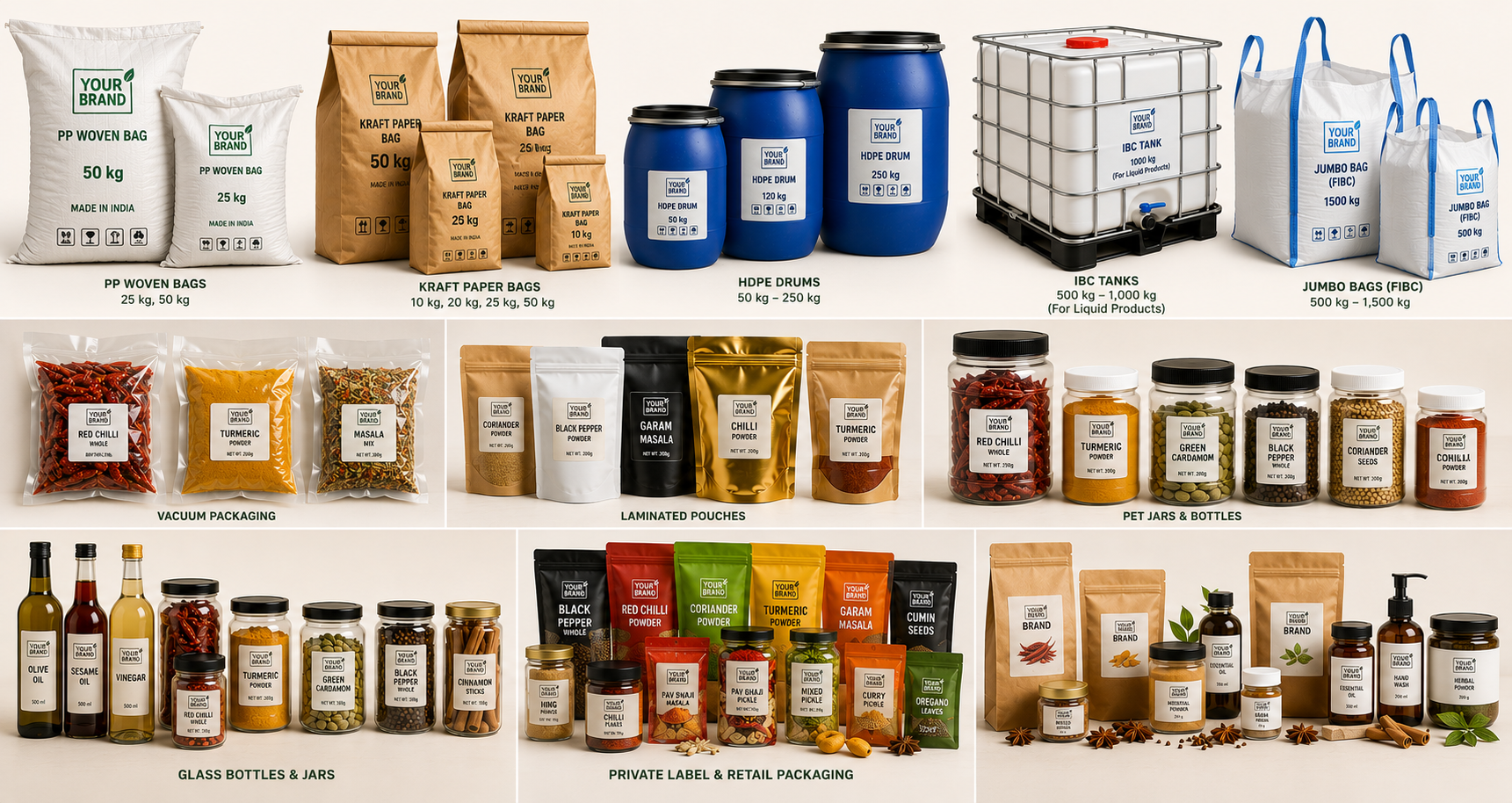 Indian spices packaging solutions for indian spices & value added products
