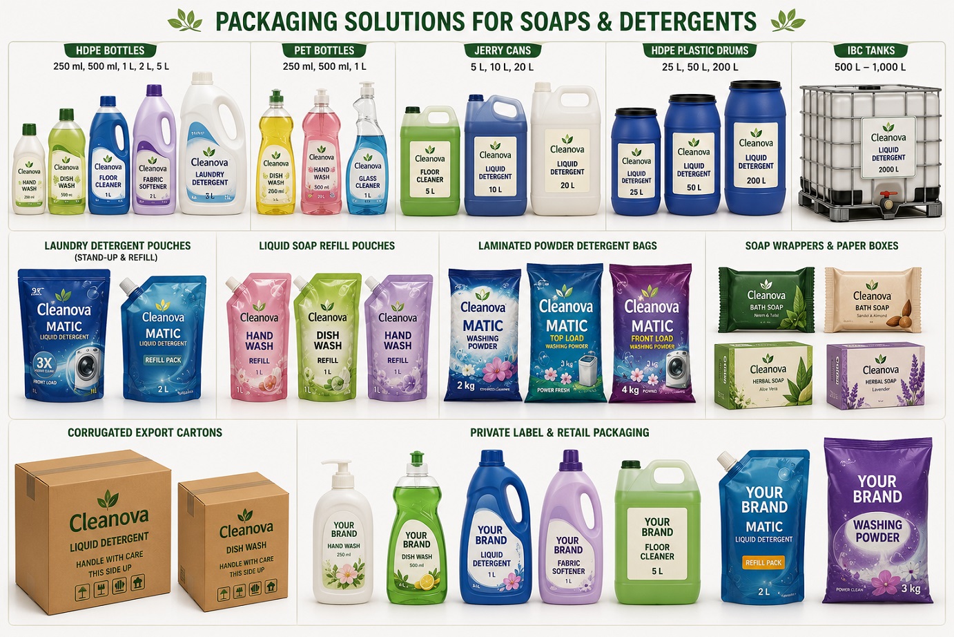 Soaps & Detergent Products packaging solutions for soaps & detergents